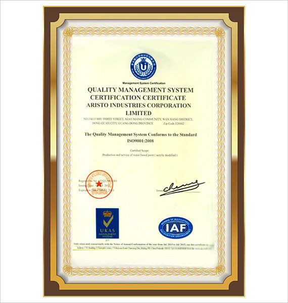 China Aristo Industries Corporation Limited Certificaten